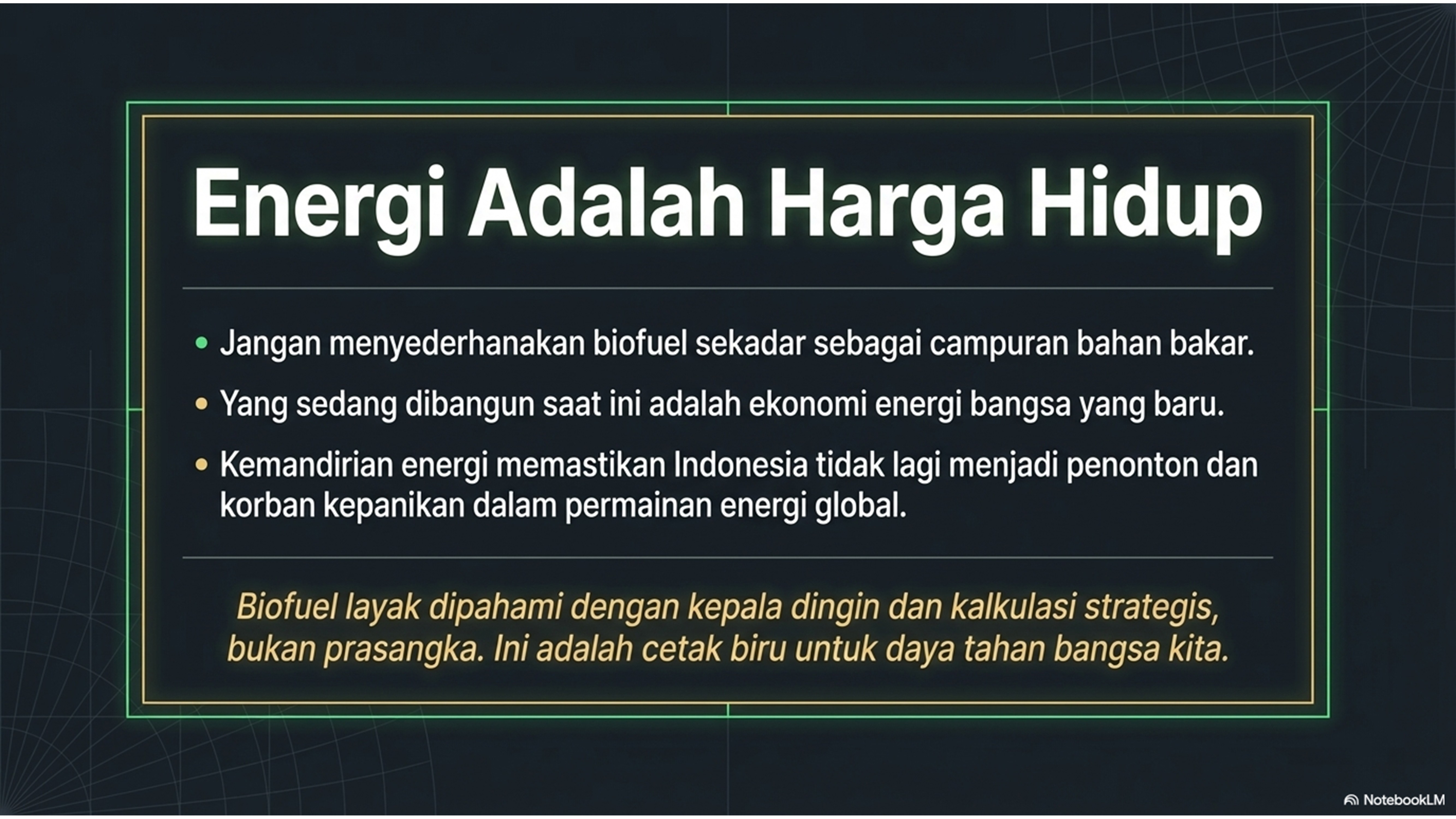 Energi adalah Harga Hidup